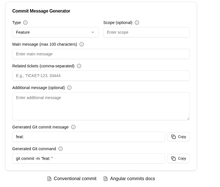 Commit Message Generator preview